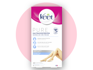 Veet Kaltwachsstreifen mit Easy-Gelwax Technology – Geeignet für sensible Haut – Anwendung für Beine & Körper – 20 x Doppelstreifen à 40 Anwendungen Veet Kaltwachsstreifen
