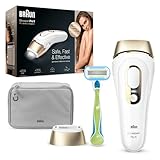 Braun IPL Silk Expert Pro 5, sichtbare dauerhafte Haarentfernung für Damen und Herren, mit Premium-Tasche und Venusrasierer, Alternative zur Laser-Haarentfernung, PL5014, Weiß/Gold